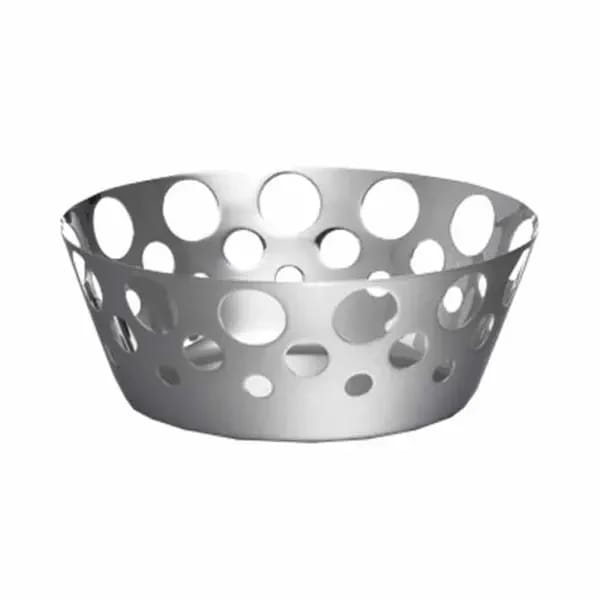 Tablecraft 7177 Round Stainless Steel Basket with Circle Cut Outs 7-5/8" x 3-1/8" — view 2