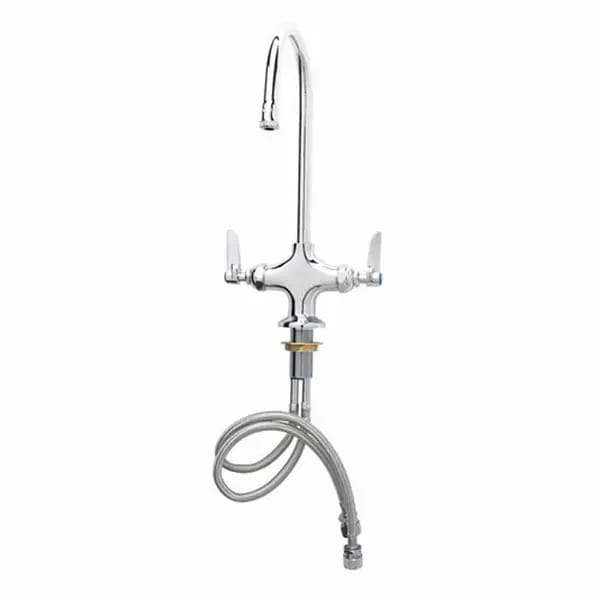 T&S B-0300-CR Single Hole Deck Mount Pantry Faucet with 5-3/4" Gooseneck Spout — view 2