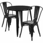 Flash Furniture CH-51090TH-2-18ARM-BL-GG Blue Metal Table and Chair Set with Two Chairs — view 5