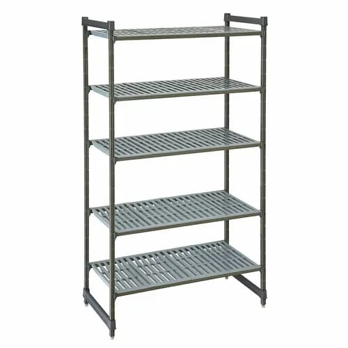 Cambro Camshelving CBU214864V5580 5-Shelf Polypropylene Brushed Graphite Shelving Kit 48"W X 21"D X 64"H — view 1