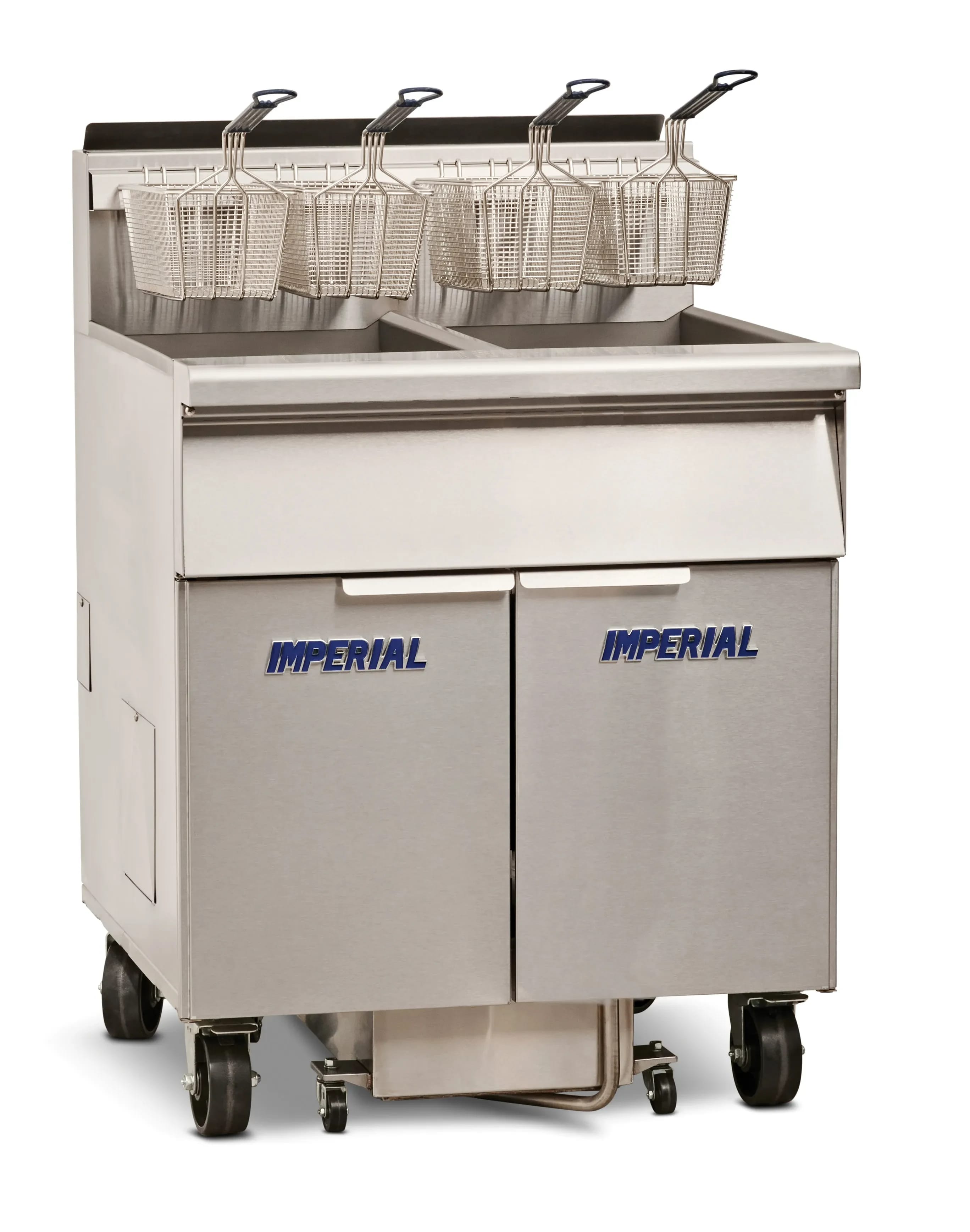 Imperial IFSSP375EUC Pro Series Electric Freestanding Tilt-Up Ribbon Fryer 3 Vat 75 Pound Heavy-Duty Electronic Thermostat Control — 480V, 3PH — view 1