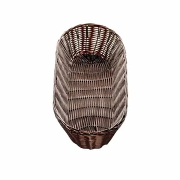 Tablecraft 2418 Black Oblong Woven Basket 15" x 6" x 3 | Case of 12 — view 1