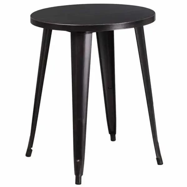 Flash Furniture CH-51080-29-BQ-GG 24" Round Dining Height Metal Black and Antique Gold Table — view 1