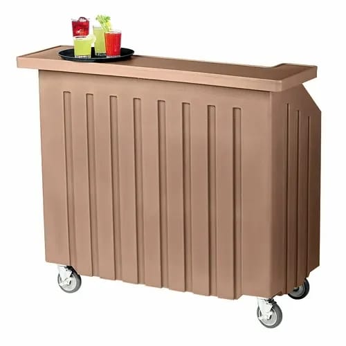 Cambro Cambar BAR540194 Granite Sand Portable Bar 5-Bottle Speed Rail Portable Bar 54"W X 25-7/8"D X 46-1/8"H — view 2