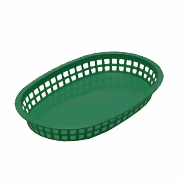 Tablecraft 1076FG Forest Green Oval Chicago Platter Basket 10-1/2" x 7" x 1-1/2 | Case of 36 — view 2