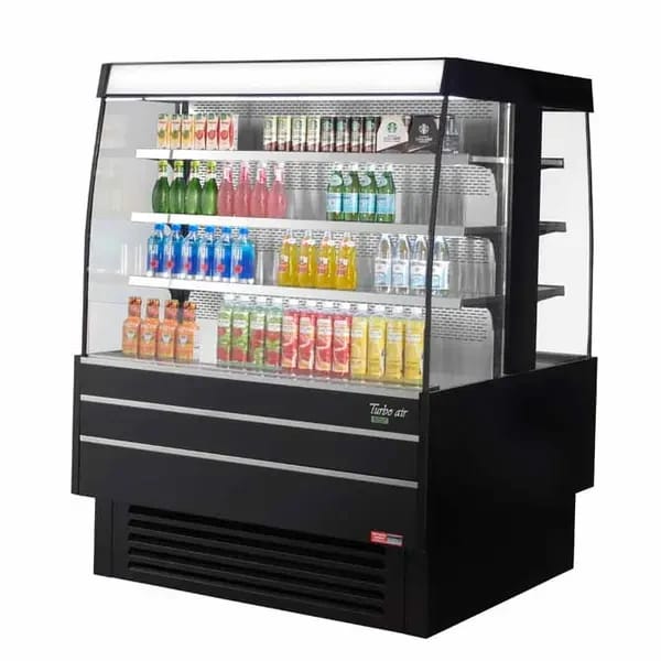 Turbo Air TIOM-48SB-N Black Open Island Display Case Merchandiser 51-1/8"W — view 2
