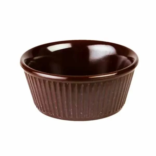 Thunder Group ML533C1 Chocolate 3-1/2 oz. Fluted Melamine Ramekin | Case of 12 — view 1
