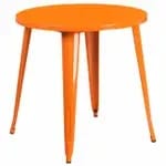 Flash Furniture CH-51090-29-GN-GG 30" Round Dining Height Metal Orange Table — view 5