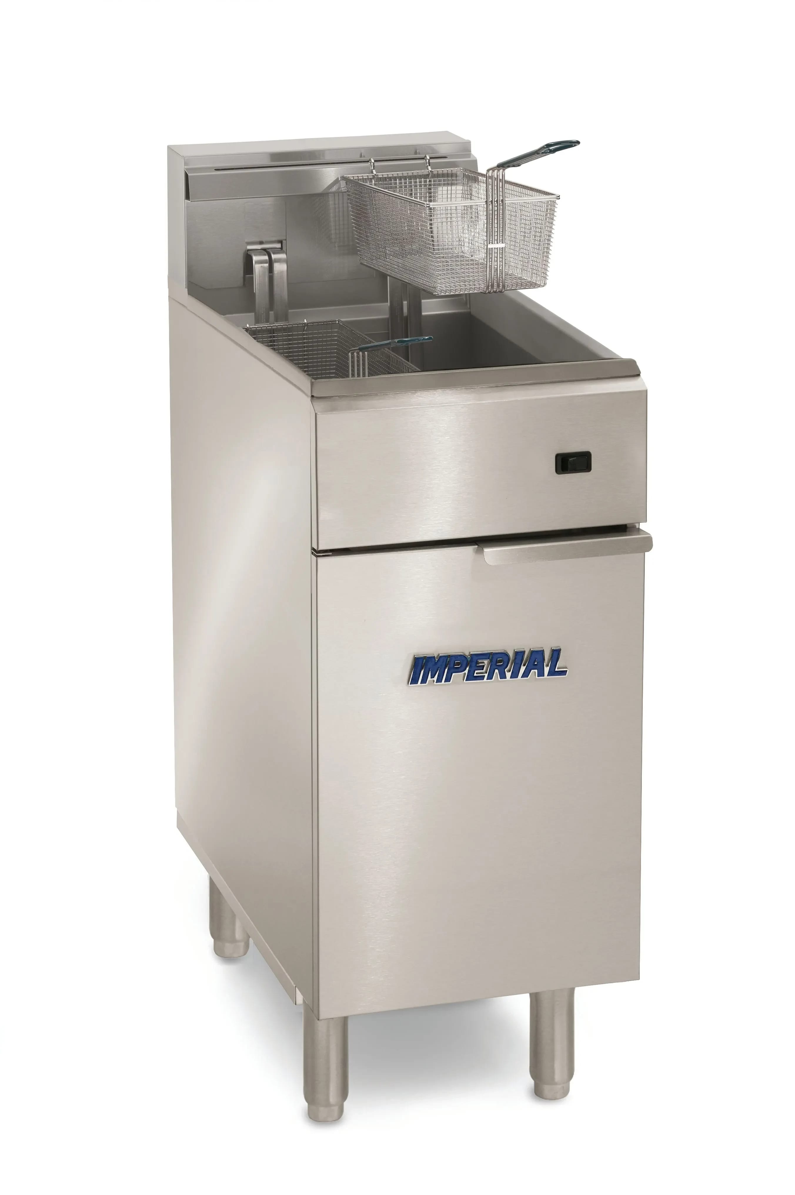 Imperial IFS-40-EU Pro Series Electric Freestanding Tilt-Up Ribbon Fryer 1 Vat 40 Pound Heavy-Duty Mechanical Thermostat Control — 240V, 3PH — view 1