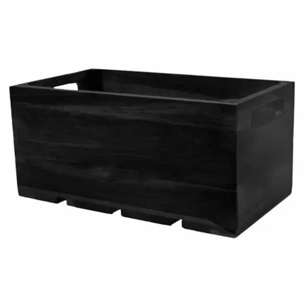 Tablecraft CRATE116BK Full Size Black Wood Display Crate 6-1/4" Deep — view 1