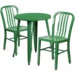 Flash Furniture CH-51080TH-2-18VRT-BL-GG Blue Metal Table and Chair Set with Two Chairs — view 5