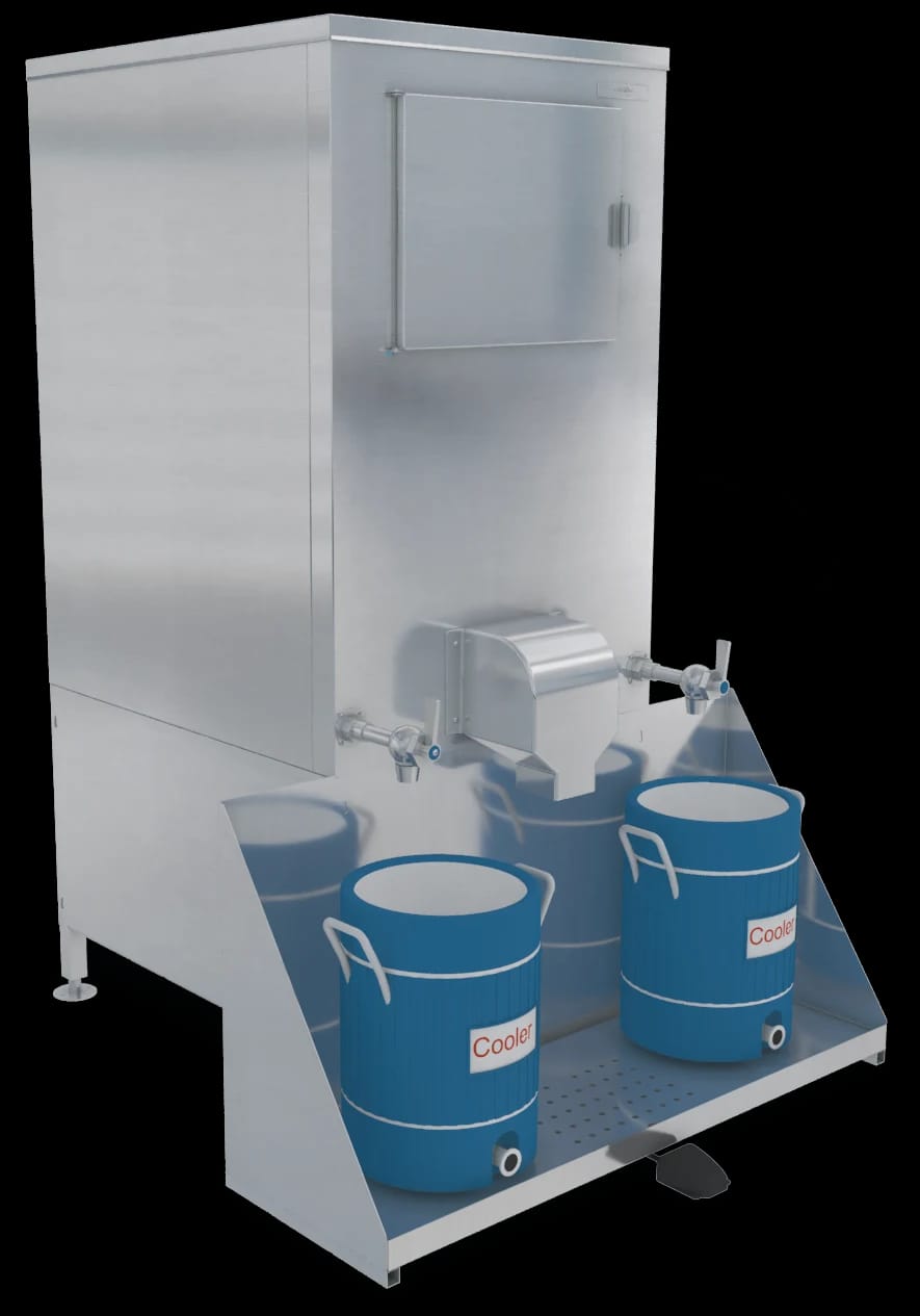 Kloppenberg DISP-500-IND-TF Freestanding Ice and Water Dispenser 647 Pound Storage Foot Pedal Dispense Cube Style Ice — 110V, 1PH — view 1