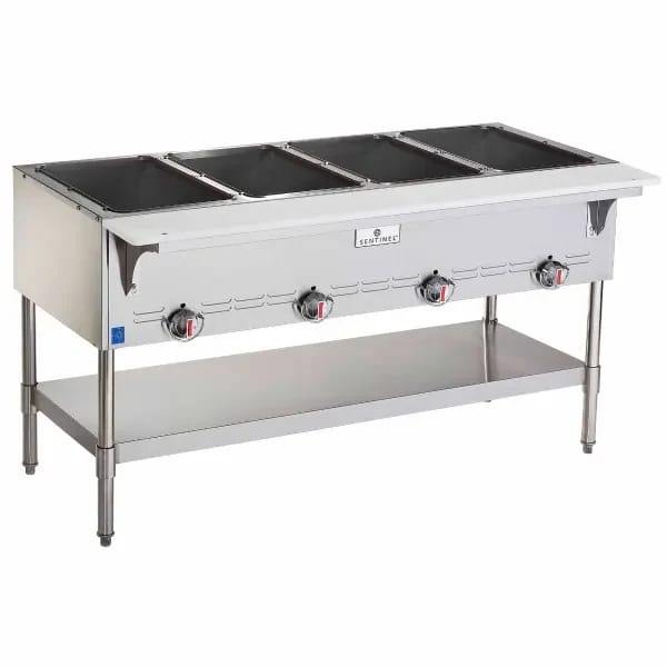 Sentinel SN-GBM-4NG 4-Well Natural Gas Hot Food Steam Table 58-1/2"W — view 2