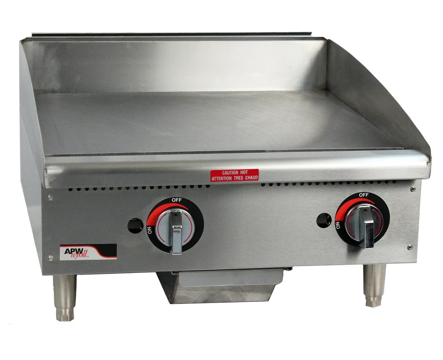 APW Wyott EG-24S Workline Series Electric Countertop Griddle 24 Inch Wide Snap Action Thermostat Control Rectangle Polished Steel 0.75 Inch Thick Plate Light-Duty — 208/240V, 1PH — view 1