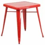 Flash Furniture CH-31330-29-WH-GG 23-3/4" Square Dining Height Galvanized Steel White Table — view 3