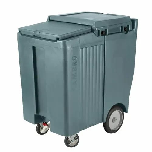 Cambro Slidinglid ICS200TB401 200 Lb. Slate Blue Mobile Ice Caddy — view 2
