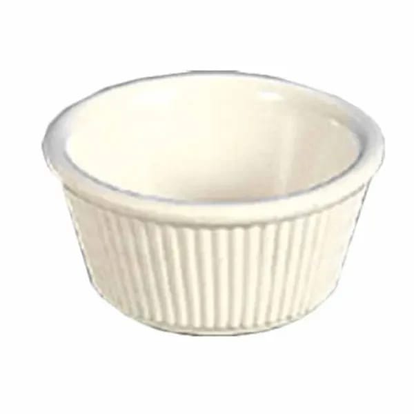 Thunder Group ML531B1 Bone 3 oz. Fluted Melamine Ramekin | Case of 12 — view 2