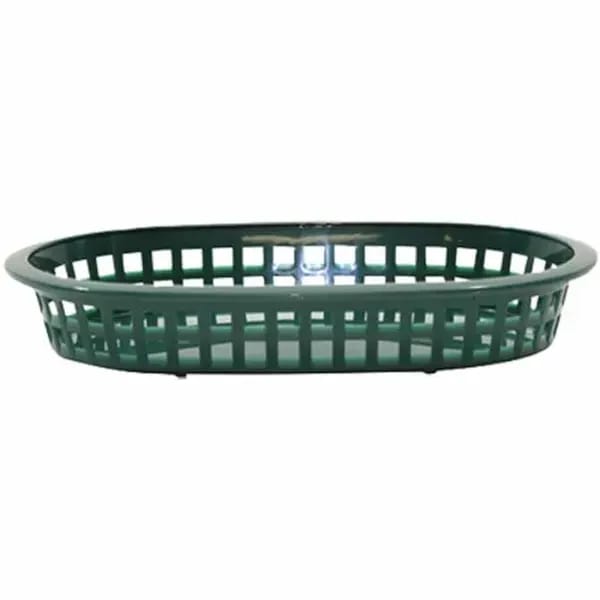 Tablecraft 1073FG A La Carte Green Oval Platter Basket 9-1/4" x 6" x 1-1/2" | Case of 36 — view 1