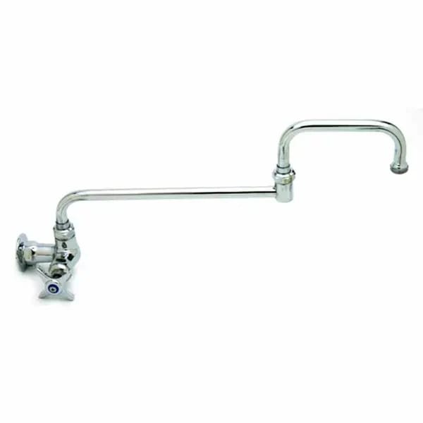 T&S B-0260-CR-177F Single Hole Wall Mount Pantry Faucet 18" Double Jointed Swing Nozzle — view 2