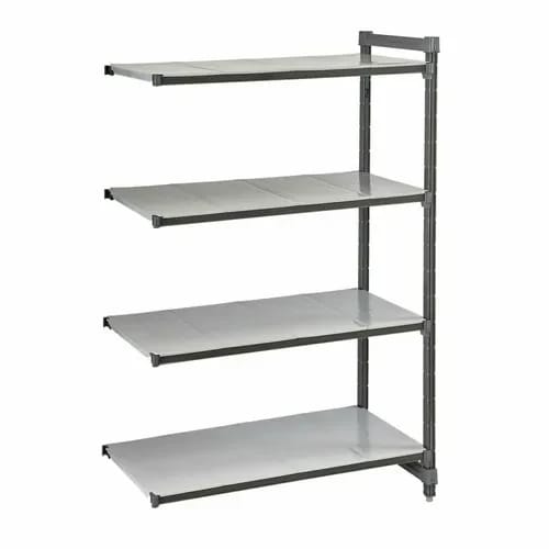 Cambro Camshelving EA213664S4580 4-Shelf Polypropylene Brushed Graphite Add-On Shelving Unit 36"W X 21"D X 64"H — view 2