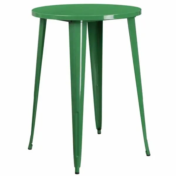 Flash Furniture CH-51090-40-GN-GG Round Bar Height Metal Green Table — view 2