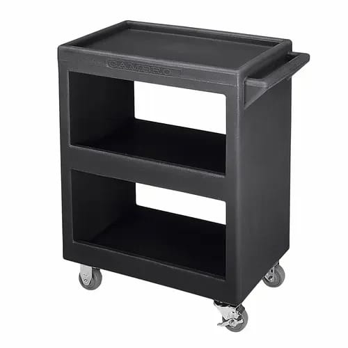 Cambro BC225110 3-Shelf 350 Lb. Capacity Black Utility Bus Cart — view 2