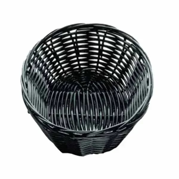 Tablecraft 2471 Black Oval Woven Basket 7" x 5" x 2 | Case of 12 — view 2