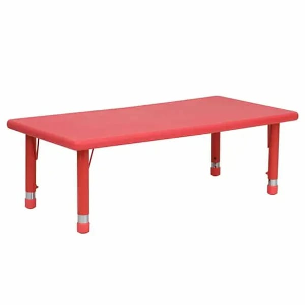 Flash Furniture YU-YCX-001-2-RECT-TBL-RED-GG Red Preschool Activity Table — view 1