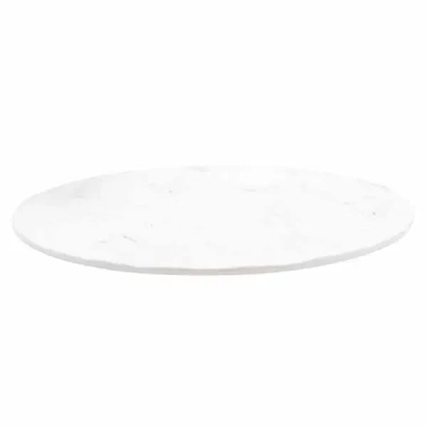 Tablecraft MG13WM Frostone White Marble Round Melamine Serving Tray 13" Diameter — view 2