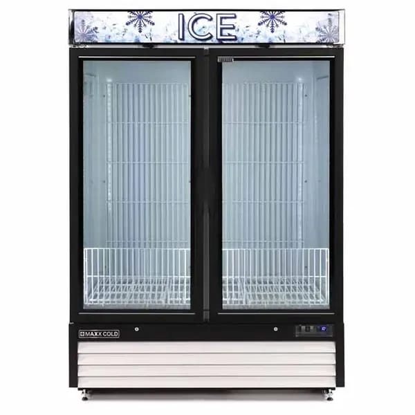Maxx Cold MXM2-48FHC-ICE 48 cu. ft. White 2-Swing Door Bagged Ice Freezer Merchandiser 54"W — view 1