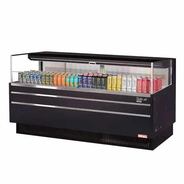 Turbo Air TOM-72L-UF-B-1S-N Black Horizontal Open Display Case Merchandiser 70-3/4"W — view 1