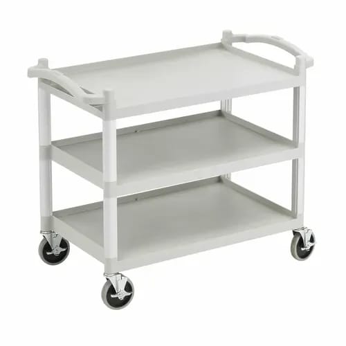 Cambro BC340KDLP480 3-Shelf 400 Lb. Capacity Speckled Gray Utility Bus Cart — view 2