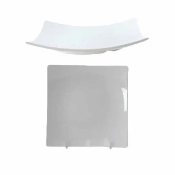 Thunder Group 24006WT Classic White 6" x 6" Square Melamine Flare Plate | Case of 12 — view 1