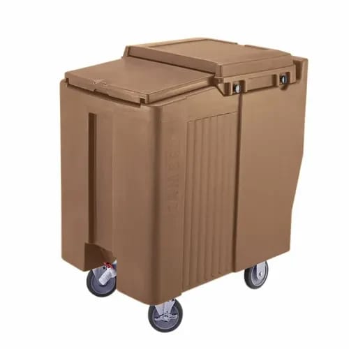 Cambro Slidinglid ICS175T157 175 Lb. Coffee Beige Mobile Ice Caddy — view 2