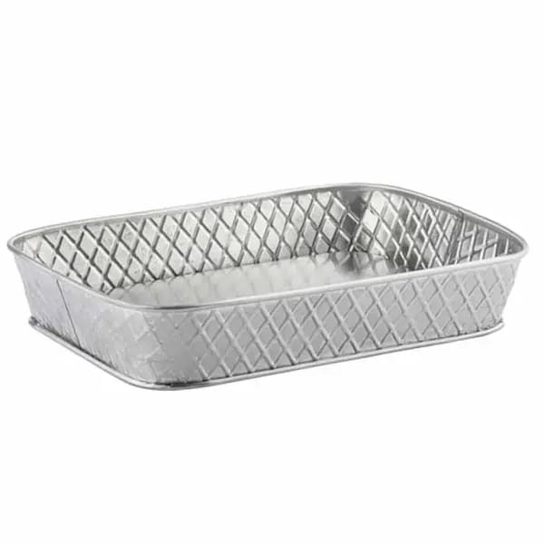 Tablecraft 10038 Lattice Stainless Steel Rectangular Platter 9-1/2" x 6-1/2" x 1-1/2" — view 1