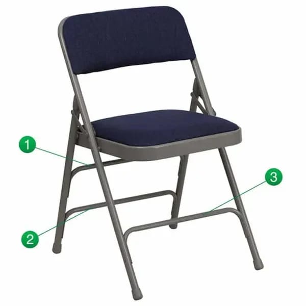 Flash Furniture HA-MC309AF-NVY-GG Gray Steel Folding Chair — view 1
