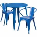 Flash Furniture CH-51090TH-2-18CAFE-BK-GG Black Metal Table and Chair Set with Two Chairs — view 3