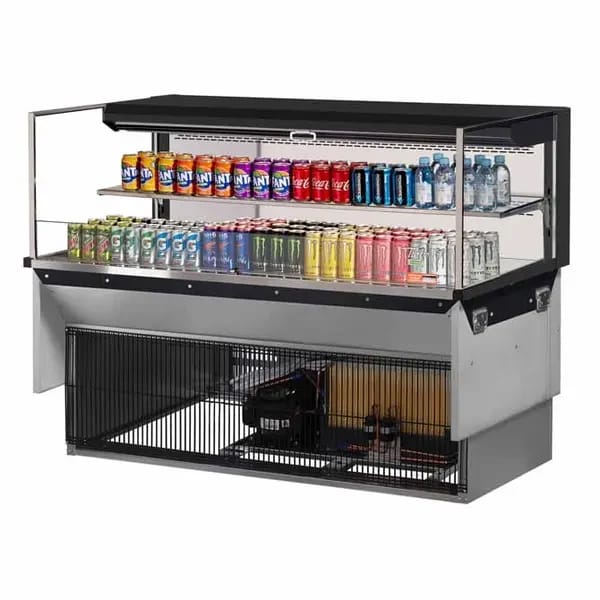 Turbo Air TOM-60L-UF-B-2SI-N Black Drop-In Open Display Case Merchandiser 59-7/8"W — view 1