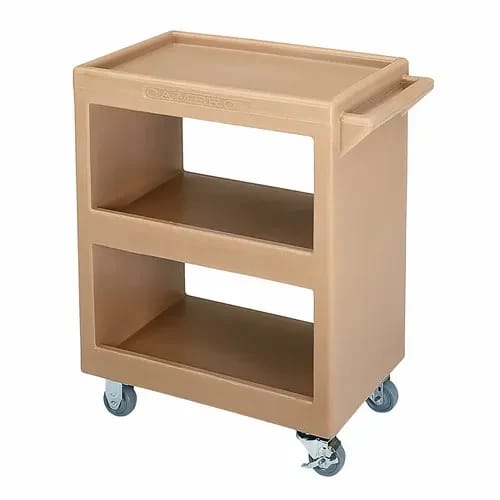 Cambro BC2254S157 3-Shelf 350 Lb. Capacity Coffee Beige Utility Bus Cart — view 1