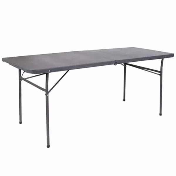 Flash Furniture DAD-LF-183Z-DG-GG 72" x 30" Dark Gray Plastic Top Folding Table — view 1
