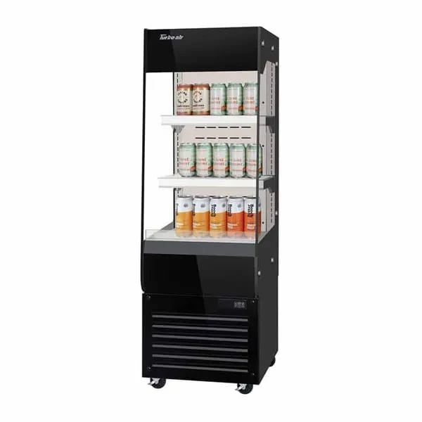Turbo Air TOM20-60N-B Vertical Black Open Display Case Merchandiser 19-5/8"W — view 1