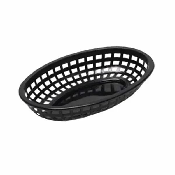Tablecraft 1074BK Black Oval Platter Basket 9-1/4" x 6" x 1-3/4" | Case of 36 — view 1