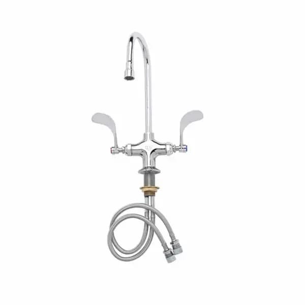 T&S B-0300-VR4 Single Hole Deck Mount Double Pantry Faucet with 5-3/4" Gooseneck Spout — view 1