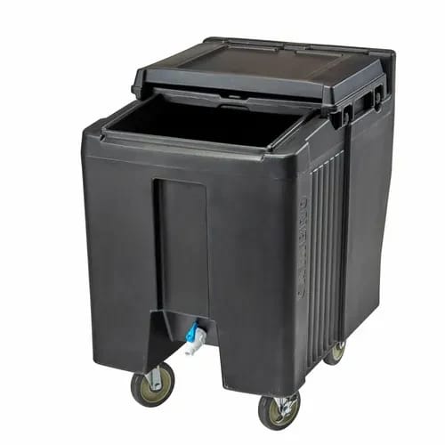 Cambro Slidinglid ICS125T110 125 Lb. Black Mobile Ice Caddy — view 2