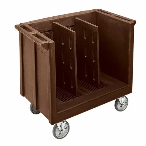Cambro TDC30131 Polyethylene 2 Dark Brown Dish Caddy With 2 Adjustable Dividers — view 2