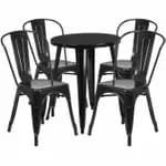Flash Furniture CH-51080TH-4-18VRT-BQ-GG Black and Antique Gold Metal Table and Chair Set with Four Chairs — view 5