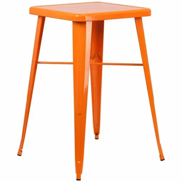 Flash Furniture CH-31330-OR-GG Square Bar Height Galvanized Steel Orange Table — view 2