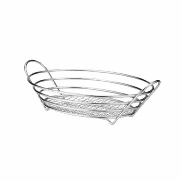 Tablecraft H7176 Oval Chrome Plated Metal Basket 13-3/4" x 10-3/4" x 3-1/4" — view 2