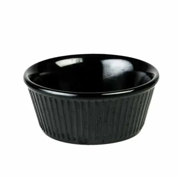 Thunder Group ML533BL1 Black 3-1/2 oz. Fluted Melamine Ramekin | Case of 12 — view 1