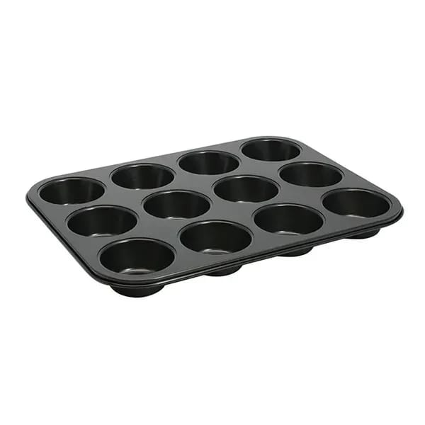 Winco AMF-12NS 2-3/4" Diameter 12-Cup Carbon Steel Non-Stick Muffin Pan — view 2